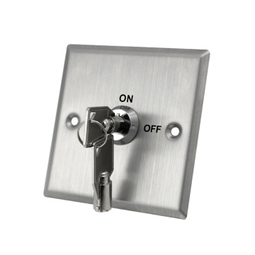 Stainless steel panel access control exit door release key switch emergency button
